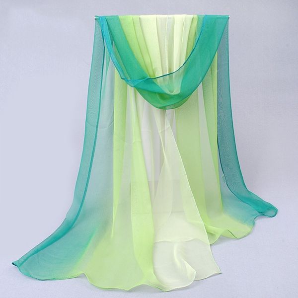 Écharpe Pour Femme En Mousseline De Soie À Dégradé De Couleur