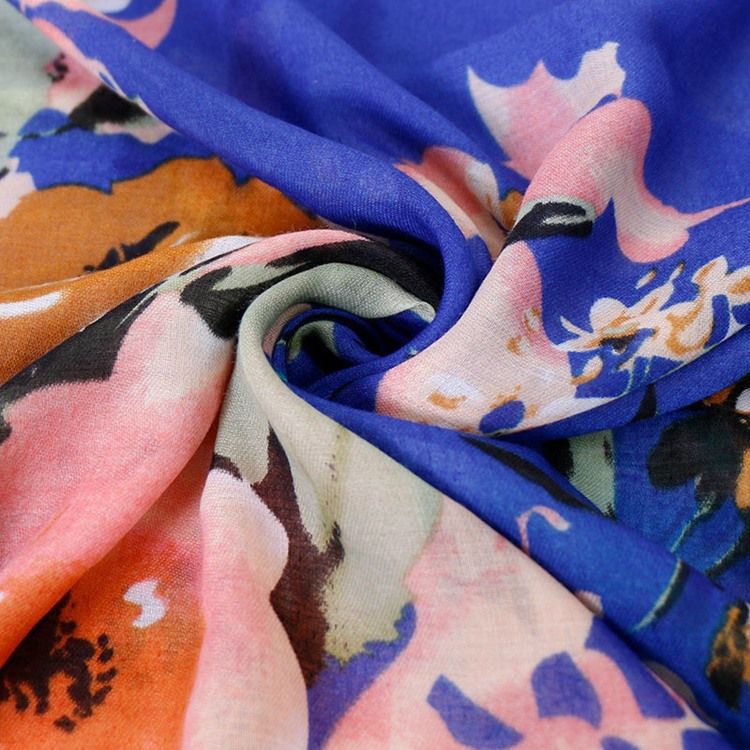 Écharpe À Fleurs En Coton Pour Femmes