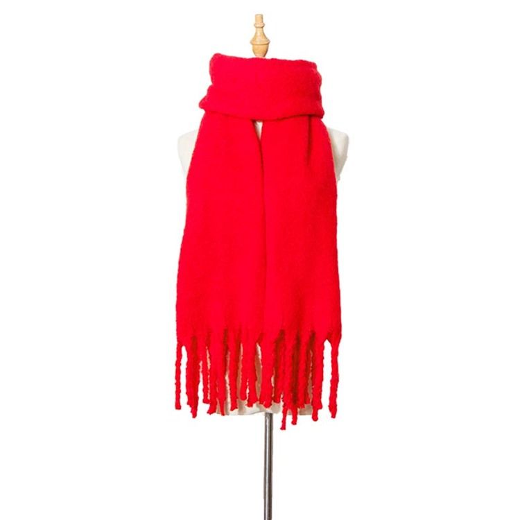 Foulards Unis En Polyester À Glands Pour Femmes