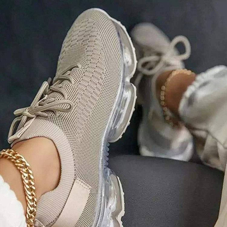 Baskets Unies À Bout Rond Et À Lacets Pour Femmes