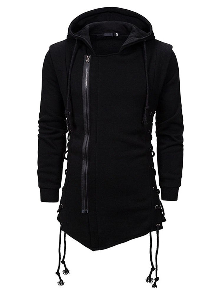 Cardigan Plain Zipper Slim Hommes Hoodies