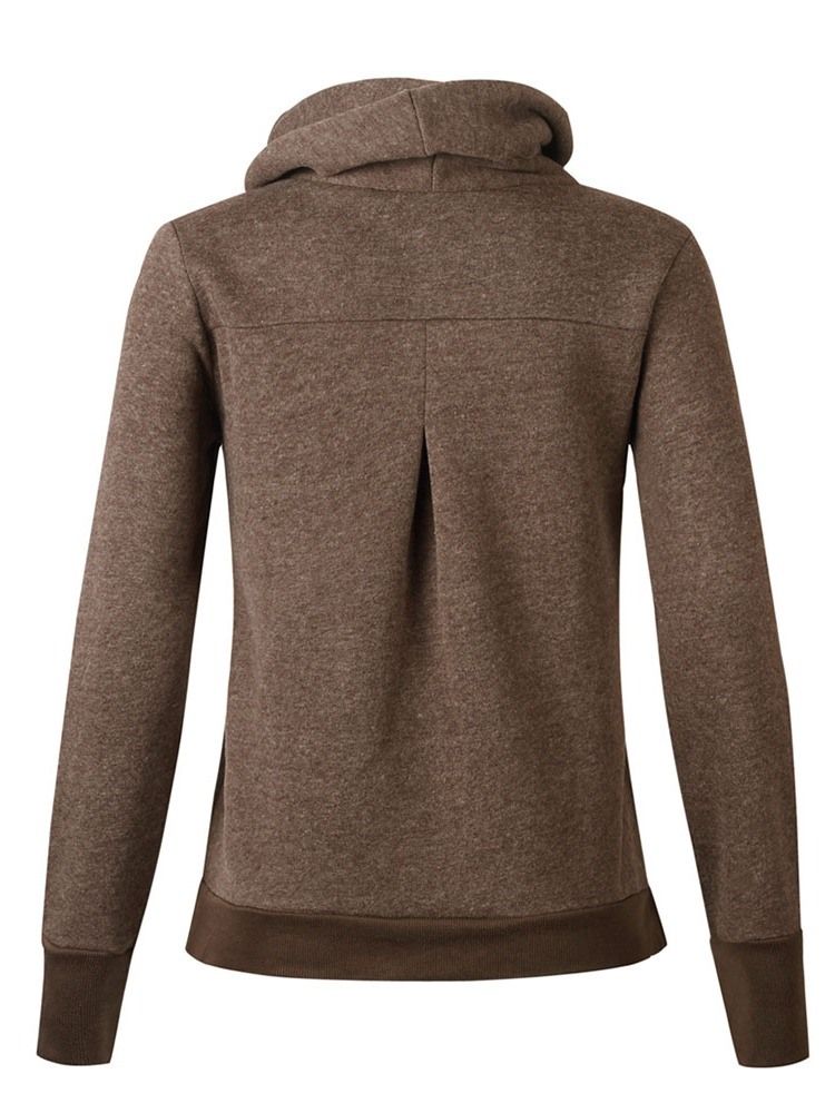 Sweat À Capuche Uni À Manches Longues Pour Femmes