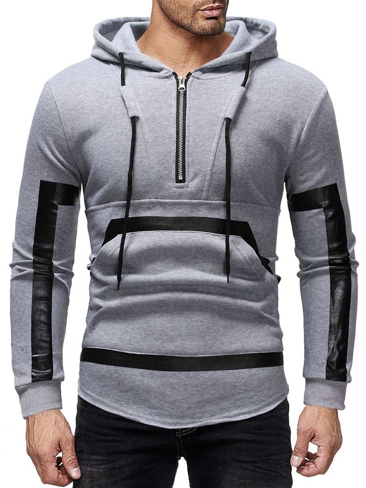 Sweats À Capuche Pour Hommes À Blocs De Couleurs Patchwork