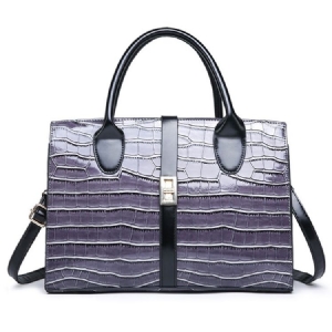 Sac À Main Carré En Cuir Synthétique Polyuréthane Alligator Lock