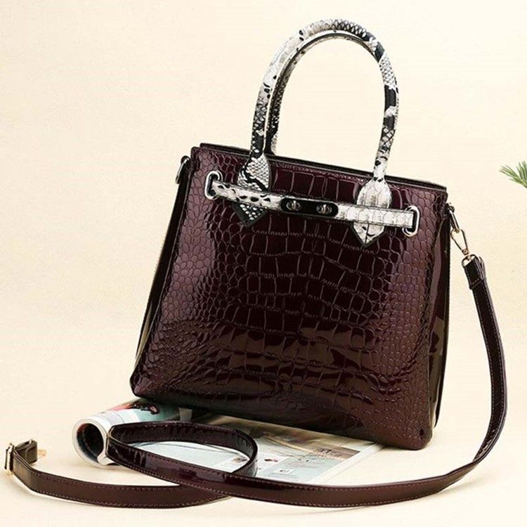 Sac À Main Carré En Pu Avec Fil D'alligator