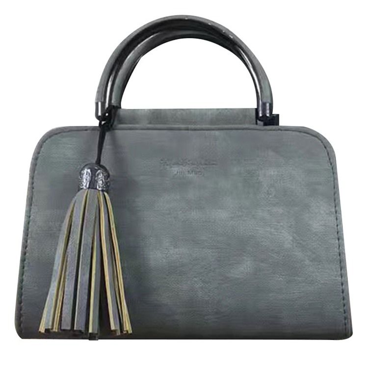 Sac À Main Décontracté À Pompons De Couleur Unie