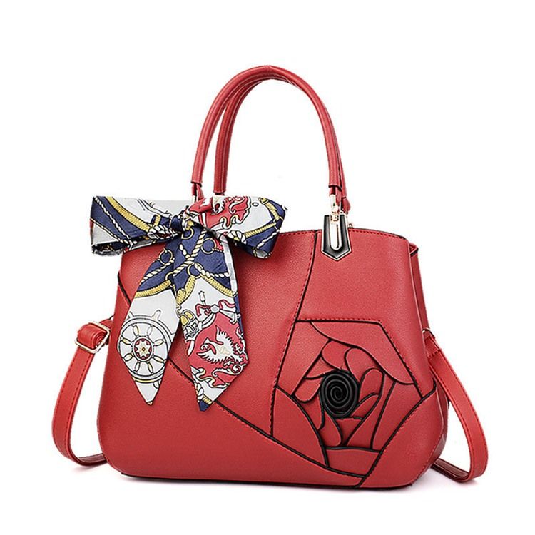 Sac À Main À Fleurs En Pu Avec Nœud Papillon