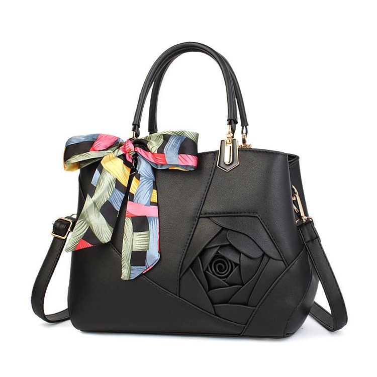 Sac À Main À Fleurs En Pu Avec Nœud Papillon