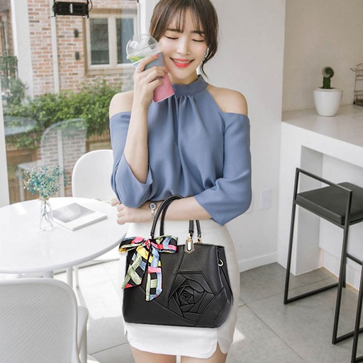 Sac À Main À Fleurs En Pu Avec Nœud Papillon