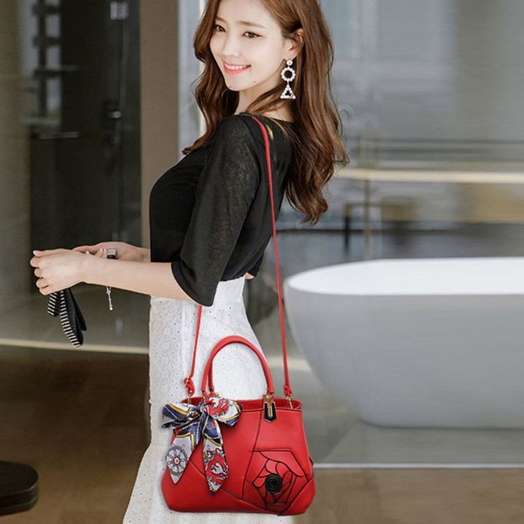 Sac À Main À Fleurs En Pu Avec Nœud Papillon