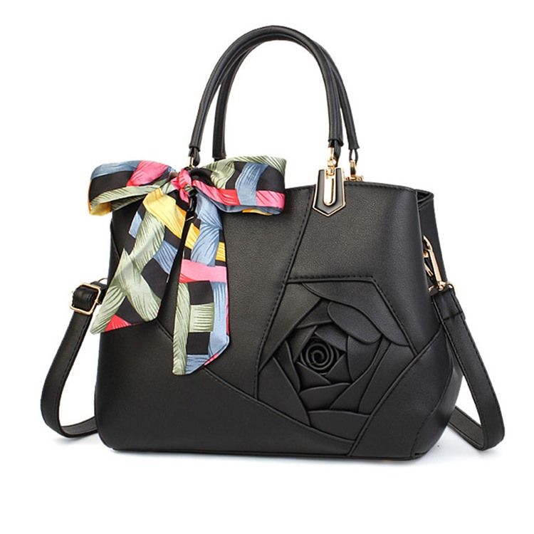 Sac À Main À Fleurs En Pu Avec Nœud Papillon