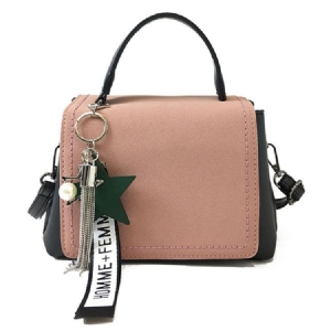 Sac À Main Tendance À Blocs De Couleurs Avec Pendentif