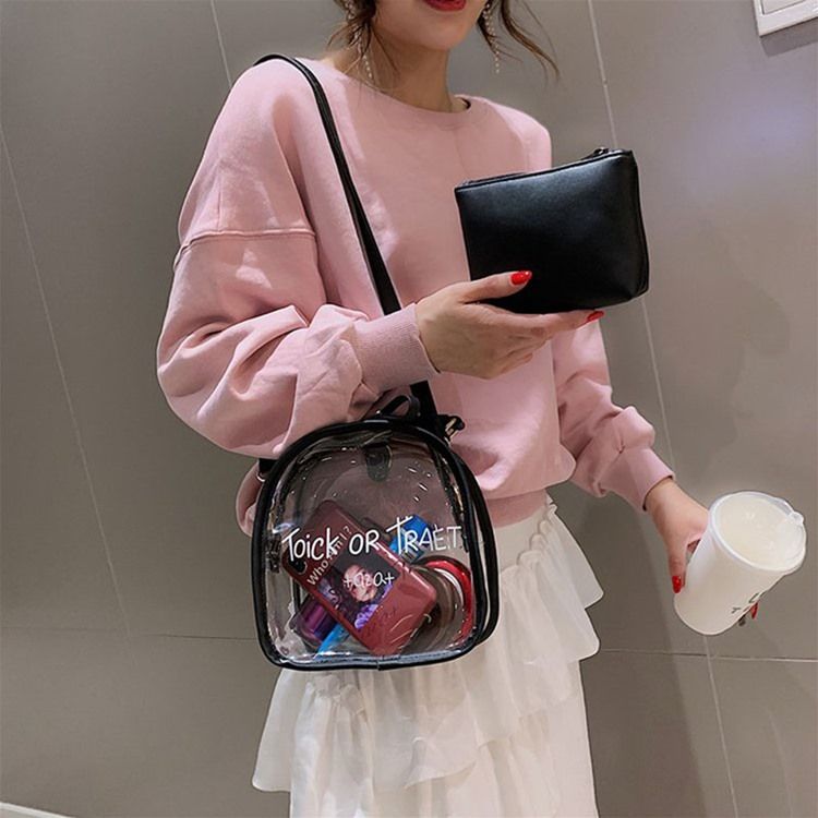 Sac Fourre-tout À Lettre Transparente En Pu