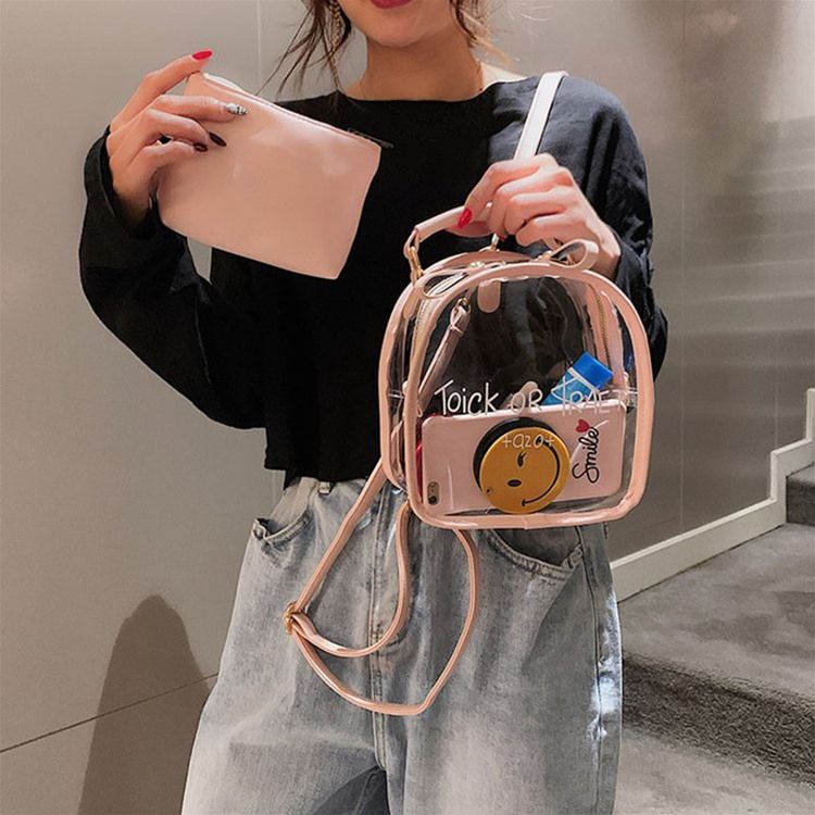 Sac Fourre-tout À Lettre Transparente En Pu