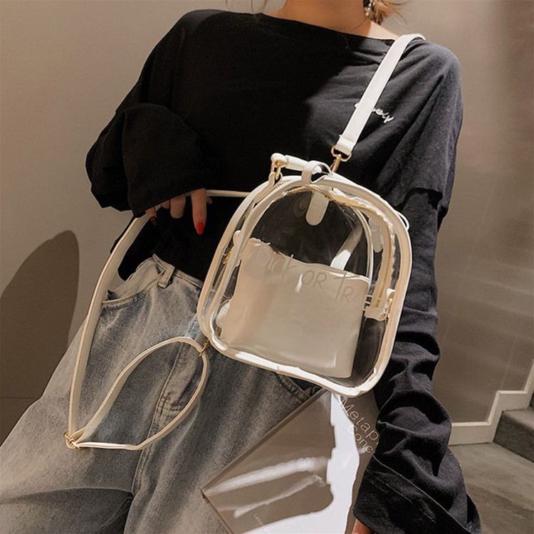 Sac Fourre-tout À Lettre Transparente En Pu