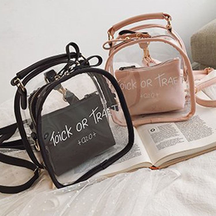 Sac Fourre-tout À Lettre Transparente En Pu