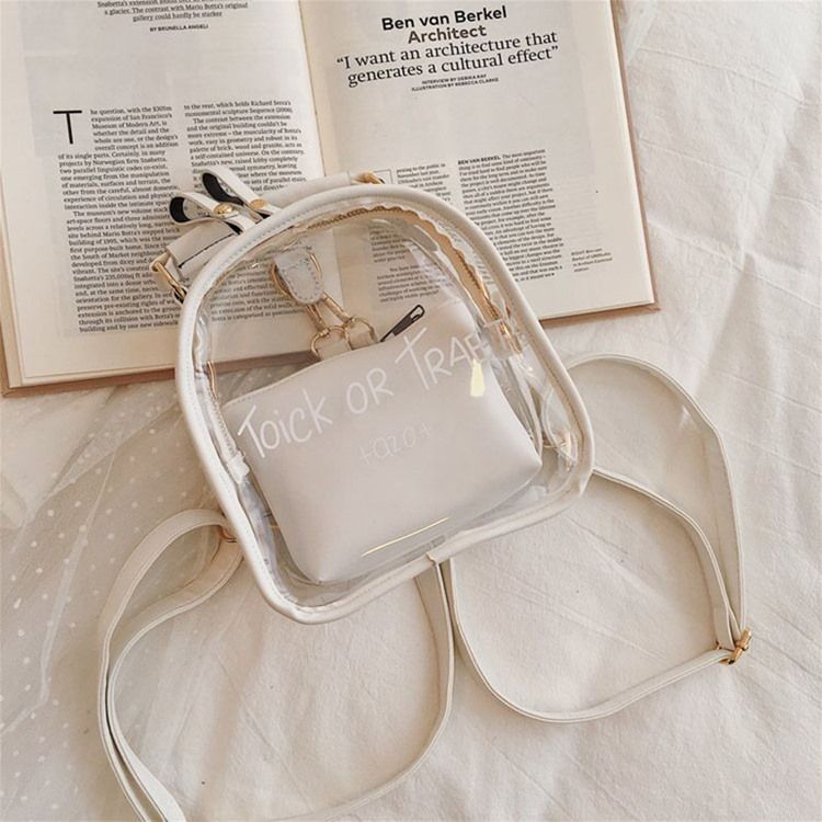 Sac Fourre-tout À Lettre Transparente En Pu