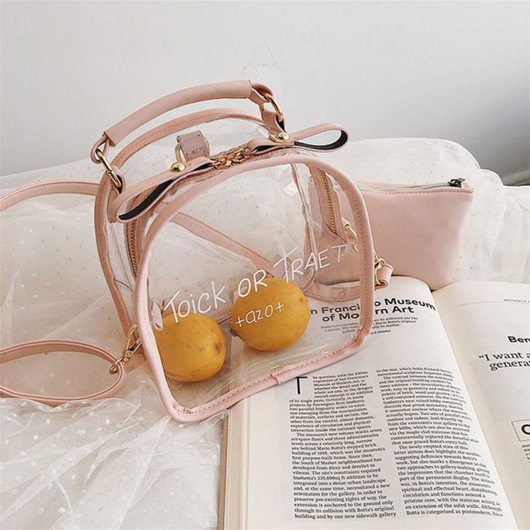 Sac Fourre-tout À Lettre Transparente En Pu