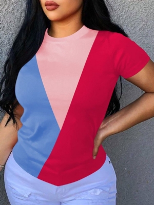 T-shirt Décontracté À Manches Courtes Et Col Rond Pour Femmes