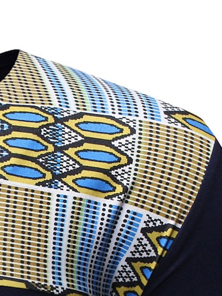 T-shirt Slim Décontracté À Manches Courtes Pour Hommes À Col En V