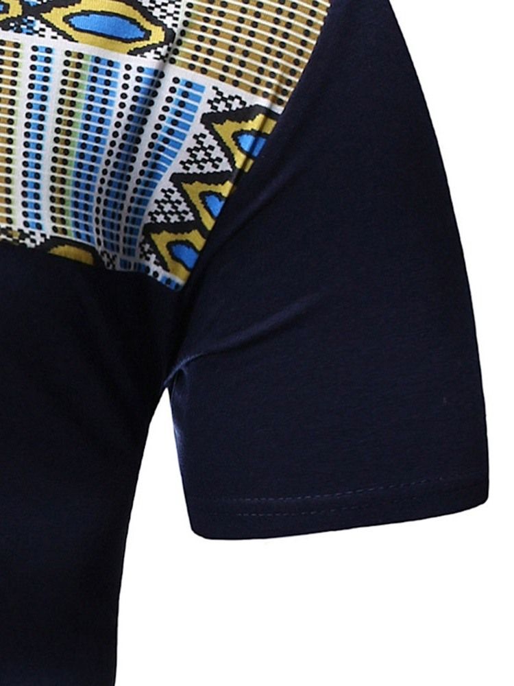 T-shirt Slim Décontracté À Manches Courtes Pour Hommes À Col En V