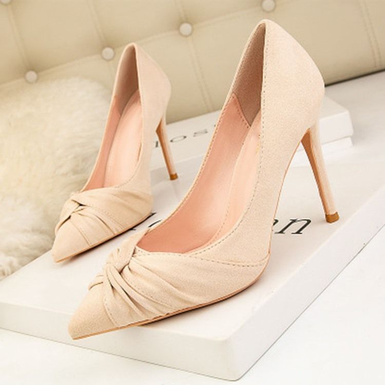 Chaussures Fines Unies À Bout Pointu Et Talon Aiguille Pour Femmes