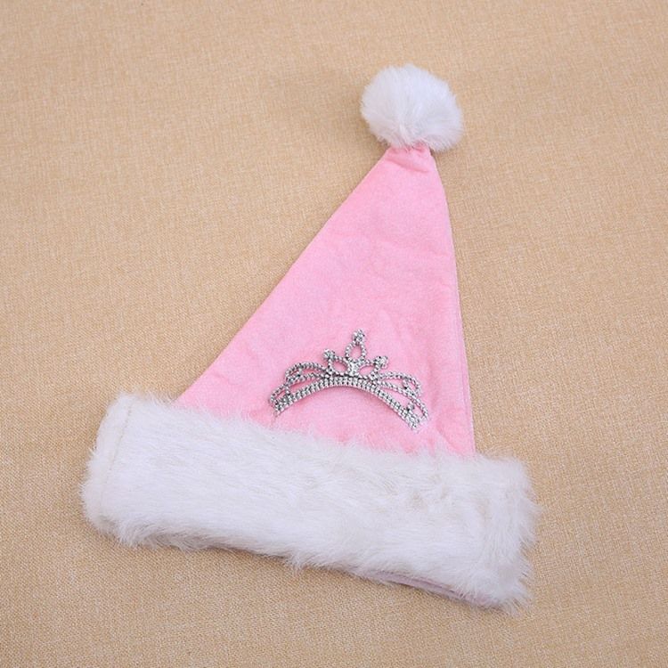 Chapeau De Noël Rose De Décoration En Tissu Pour Femmes