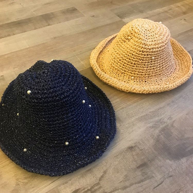 Chapeau De Paille Unie Creuse Pour Femme