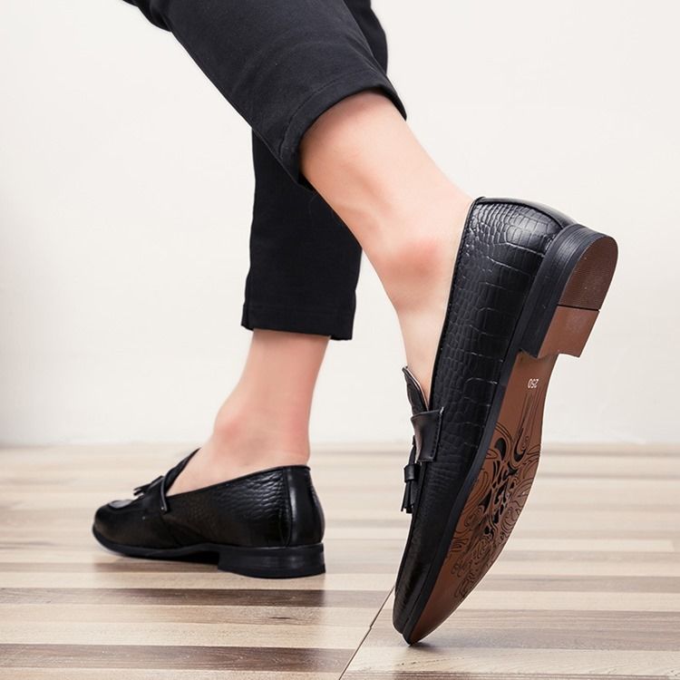 Mocassins À Enfiler Pour Hommes Avec Motif Alligator En Pu