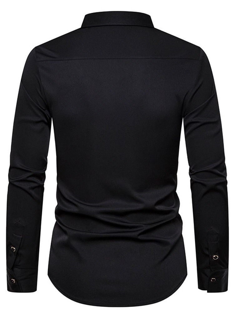 Chemise D'automne À Boutonnage Simple Pour Hommes À Revers Végétal