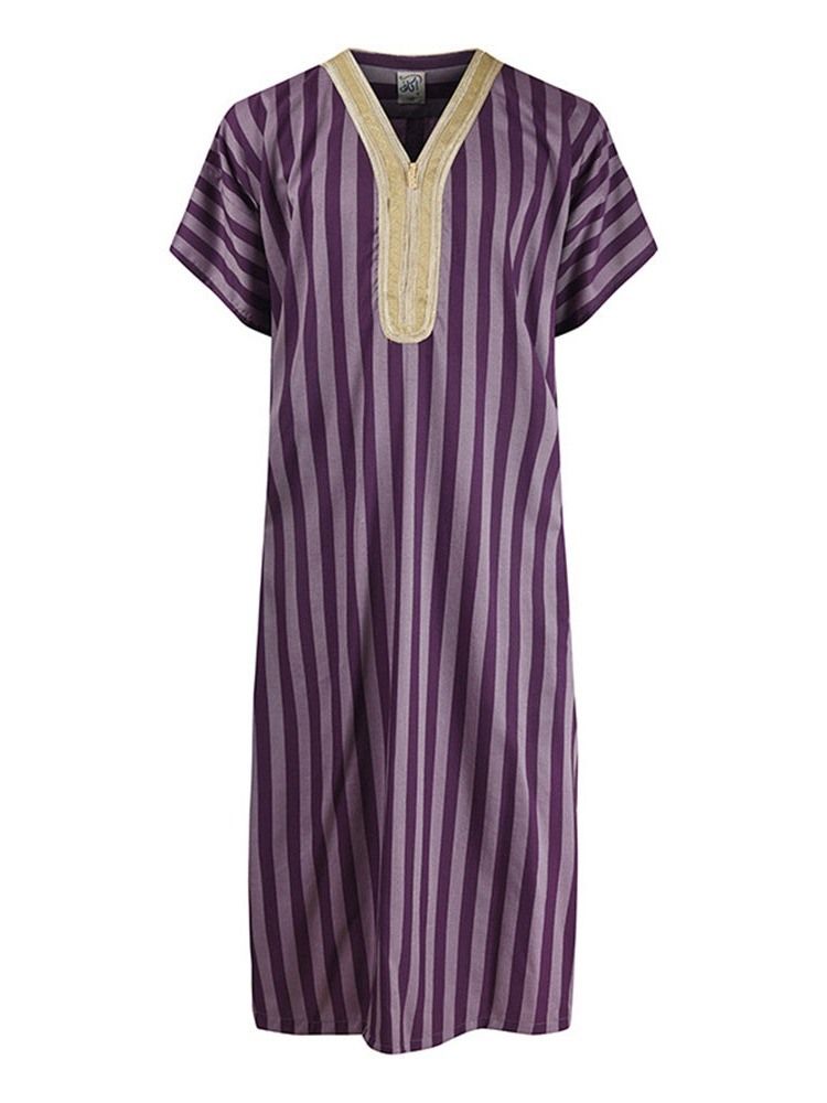 Chemise Droite À Col En V Et Imprimé Ethnique Pour Hommes