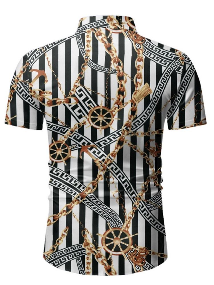 Chemise Pour Homme Slim À Revers À Rayures