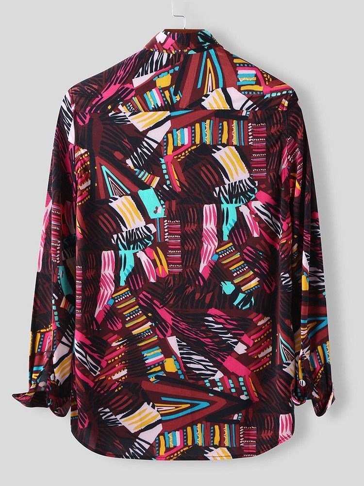 Chemise Pour Hommes À Boutonnage Simple Et Bouton De Bloc De Couleur
