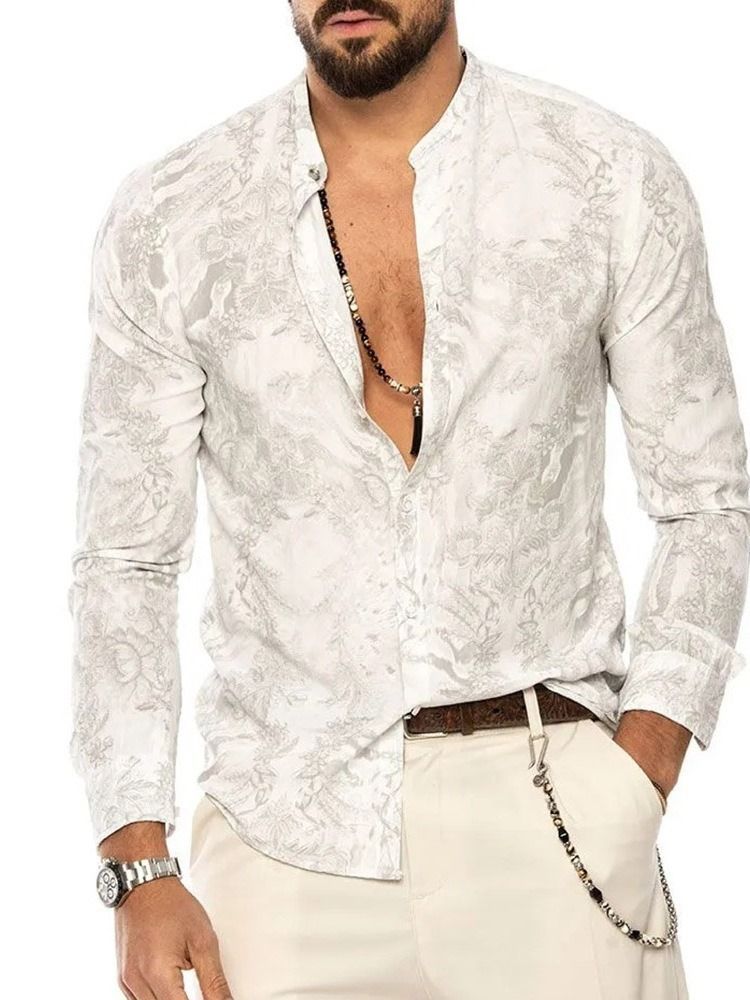 Chemise Pour Hommes Slim À Imprimé Floral