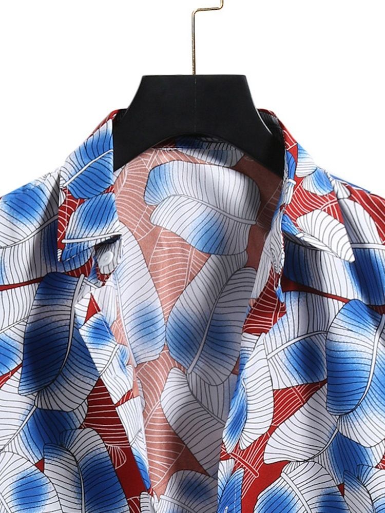 Chemise Slim Homme Patchwork Color Block Revers Automne