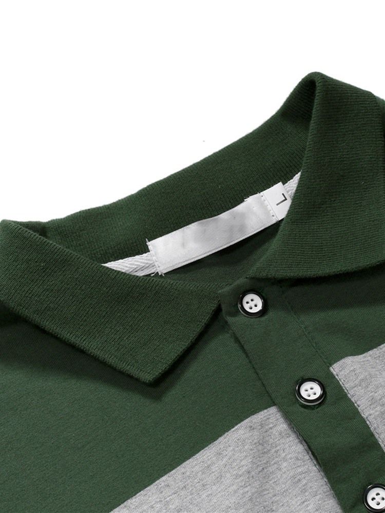 Polo À Rayures Et Boutons Pour Hommes