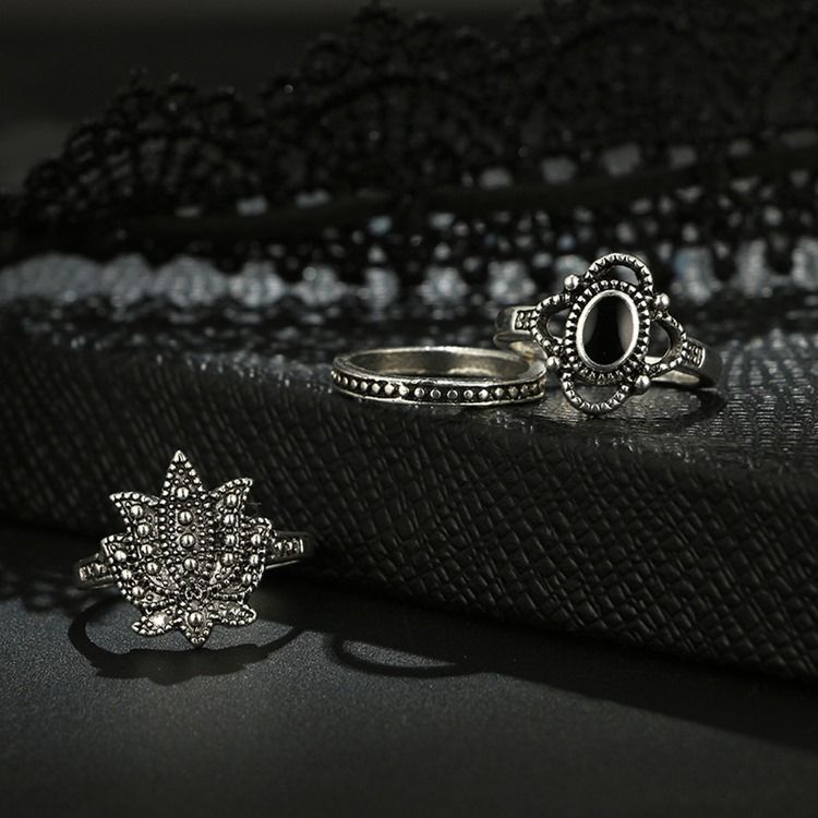 Anneaux Féminins D'anniversaire Vintage Floraux À Placage Électronique