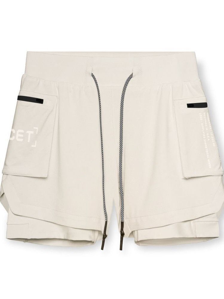 Short Décontracté À Lacets Pour Hommes Avec Poche À Lettres