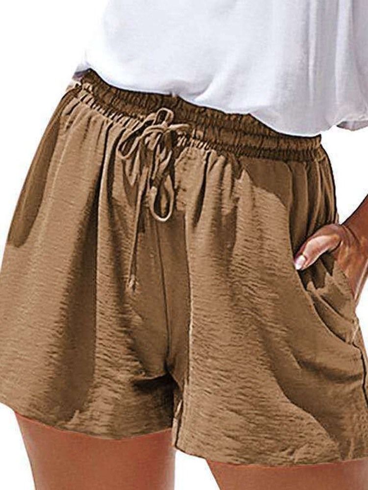 Short Pour Femme À Lacets Et À Poche Unie