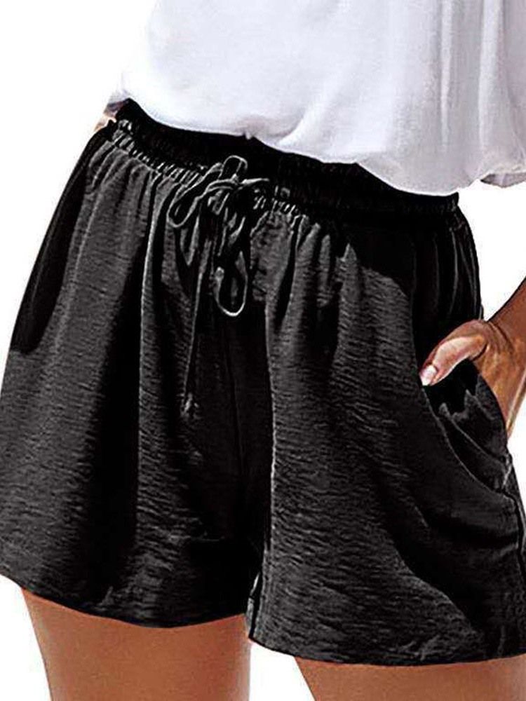 Short Pour Femme À Lacets Et À Poche Unie