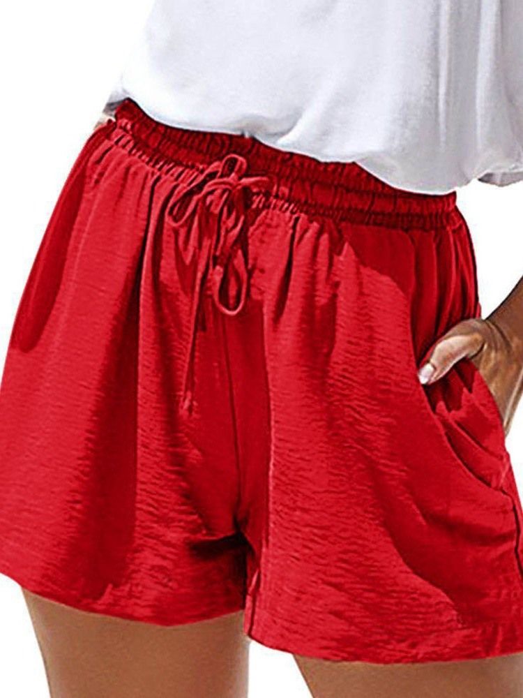 Short Pour Femme À Lacets Et À Poche Unie