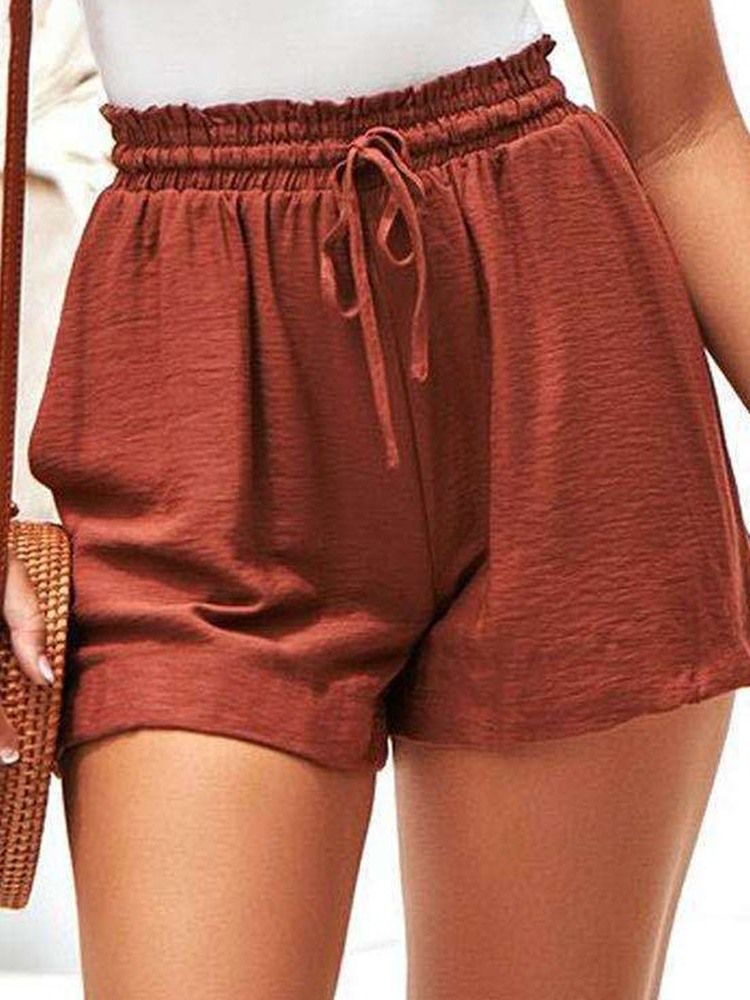 Short Pour Femme À Lacets Et À Poche Unie