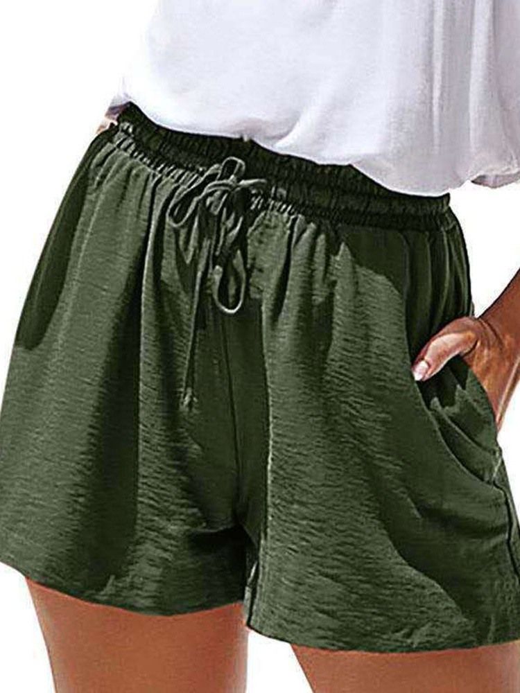 Short Pour Femme À Lacets Et À Poche Unie