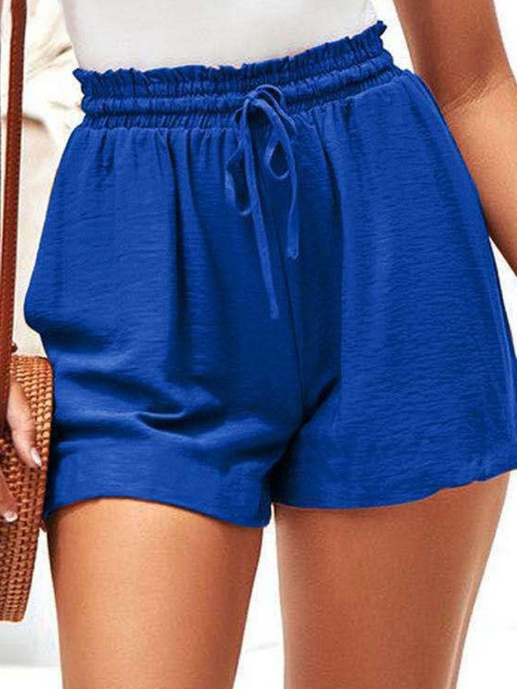 Short Pour Femme À Lacets Et À Poche Unie