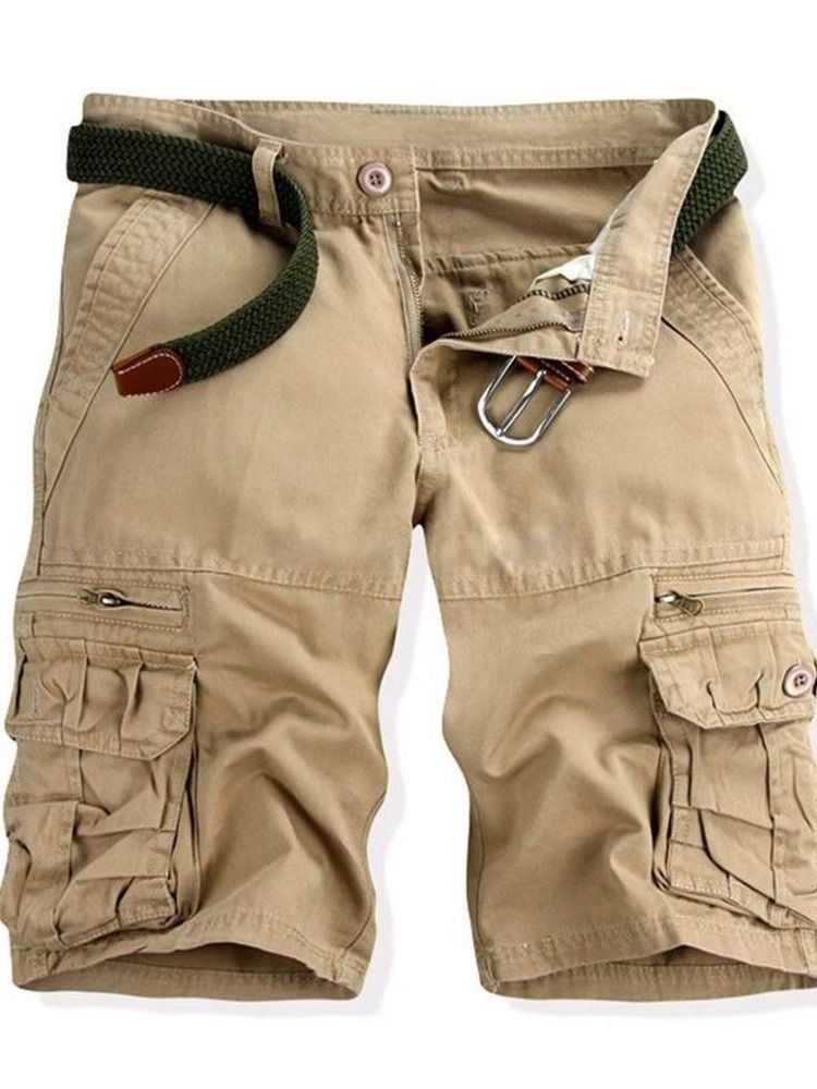 Shorts Décontractés Pour Hommes À Taille Moyenne Et À Glissière
