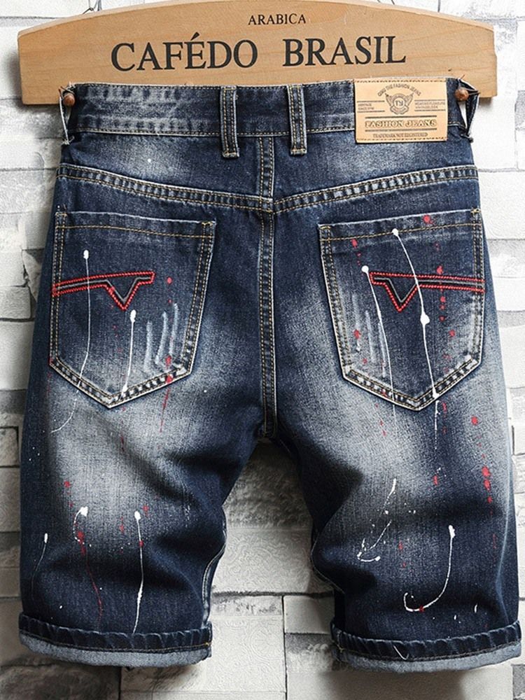 Shorts Décontractés Pour Hommes À Taille Moyenne Et Trou