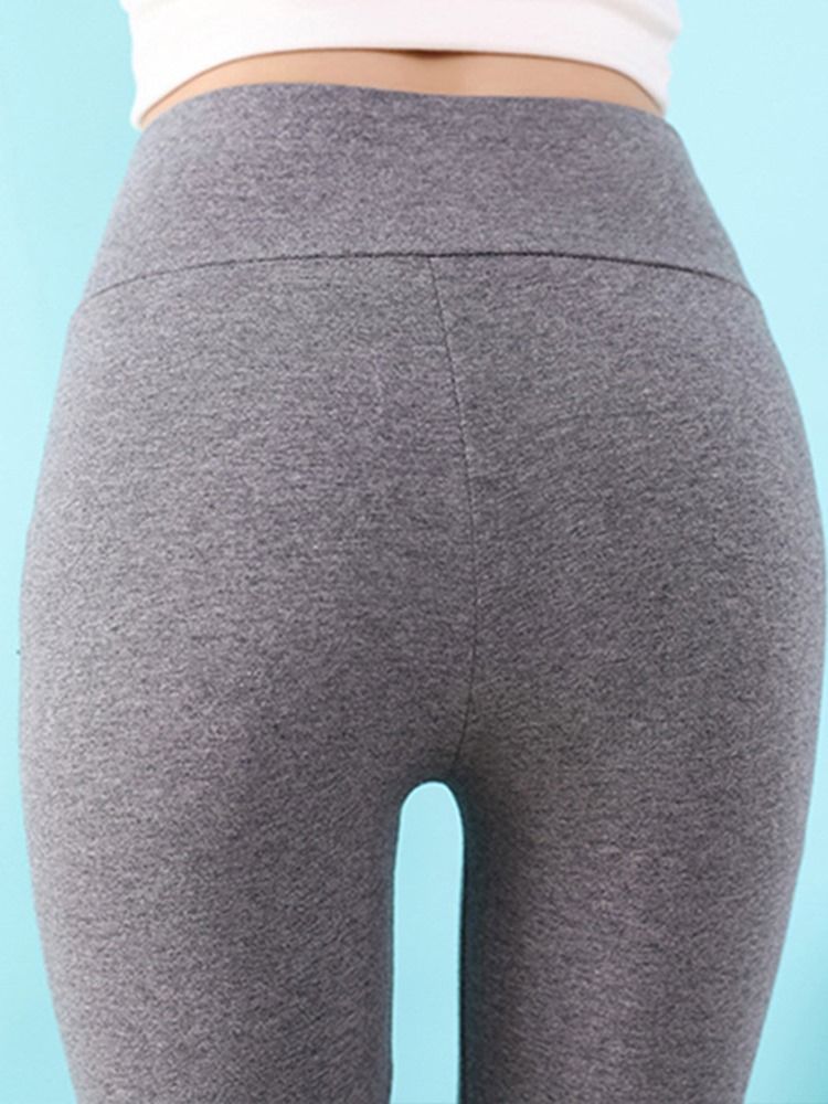 Leggings Basiques Extensibles Unis Taille Haute Pour Femmes