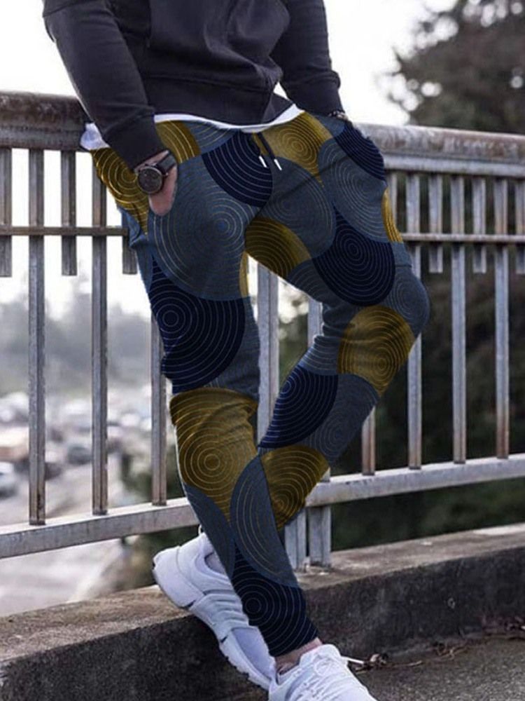 Pantalon Crayon À Blocs De Couleur Pantalons Décontractés Pour Hommes Européens