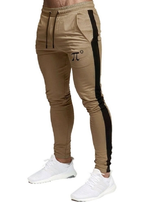 Pantalon Crayon À Blocs De Couleur Patchwork Pantalons Décontractés Pour Hommes De Sport À Lacets