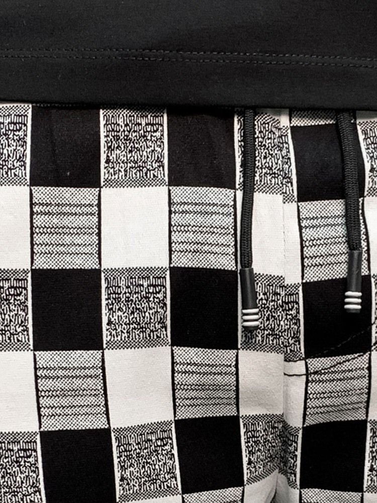 Pantalon Crayon Imprimé À Carreaux Pantalon Décontracté Pour Hommes